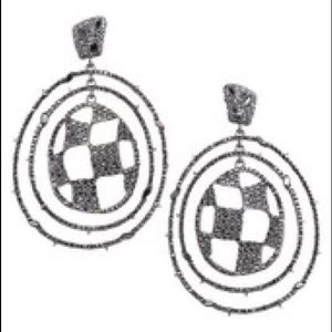 Alexis Bittar Paved Checkerboard Orbiting Post Earrings